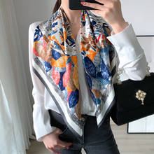 2021 spring new female scarf high quality shawl mulberry silk fashion scarf headscarf beach sun protection Baotou scarf 90cm*90c 2024 - buy cheap