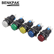10pcs 16MM fixed LED Pushbutton Switch Momentary Blue Green Red Yellow White lamp non-Latching push button switch spring return 2024 - buy cheap