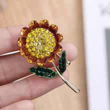 Flor de girassol senhora broche broche planta broche metal jóias festa de casamento presente 2024 - compre barato