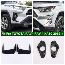 Front Bumper Fog Lights Foglight Lamps Decoration Frame Cover Kit For TOYOTA RAV4 RAV 4 XA50 2019 - 2022 Chrome / Carbon Fiber 2024 - buy cheap