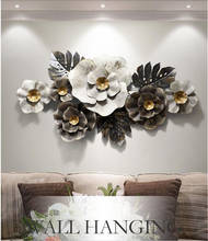 Pingente de parede flor de ferro forjado de luxo estilo americano para sala de estar sala de tv mural de parede decoração adesivo para hotel 2024 - compre barato
