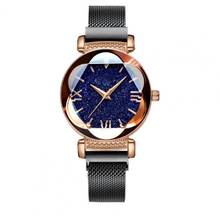 Ladies Magnetic Starry Sky Clock Luxury Women Watches Strap Round Dial Women Pointer Quartz Wristwatch for Dating Elegant Watch 2024 - buy cheap