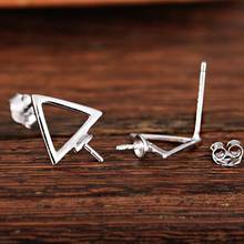 5pcs/lot 925 Sterling Silver Women Stud Earrings Triangle Shape Semi Mount Earring 5-8mm Pearl Round Bead Fine Jewelry Wholesale 2024 - buy cheap