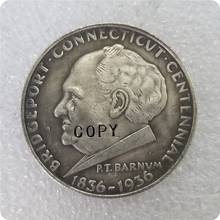 1936 Bridgeport Коннектикут памятная Серебряная половина копия доллара памятные монеты-копия монет медаль коллекционные монеты 2024 - купить недорого