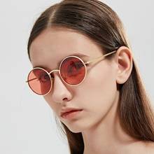 Vintage moldura redonda óculos de sol masculino moda metal óculos anti-reflexo espelho marcas design nova mulher sung óculos uv400 2024 - compre barato