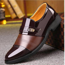 Sapatos masculinos formais de couro fechado, calçados de slip-on de bico fino, tamanho grande 458 2024 - compre barato