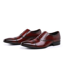 Sapatos sociais masculinos de couro legítimo, sapatos de escritório comercial e da moda 2024 - compre barato