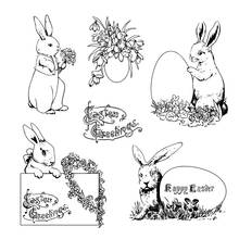 Sellos transparentes para álbum de recortes, huevos de Pascua, conejos, manualidades decorativas de silicona 2024 - compra barato