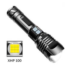 Linterna táctica Led potente Xhp100, recargable vía USB, Zoom Flash 26650, novedad 2024 - compra barato