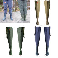 Waterproof Wading Boots Over Knee Hip Waders Thick Leg Wear Rain Boots Pants Fishing Waders 2024 - купить недорого