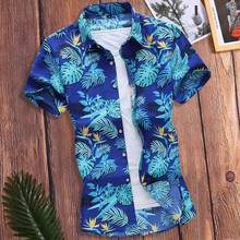 Feitong Camisa Slim Fit Shirt Men 2020 Summer Hawaian Shirt Short Sleeve Printed Turn-down Collar Shirt Male Tops 2024 - buy cheap
