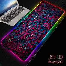 Mrgbest-mousepad gamer grande com textura colorida., mousepad de borracha natural antiderrapante com led rgb e sem led. 2024 - compre barato