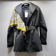 Z-ZOUX mujeres Blazer de manga larga cinturón temperamento mujeres chaqueta leopardo estampado empalme señoras negro Blazer abrigo Otoño Invierno 2019 2024 - compra barato