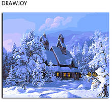 DRAWJOY Framed Diy Oil Painting By Numbers Canvas Painting Snow Landscape Wall Art Home Decor For Living Room 40*50cm GX4226 2024 - buy cheap