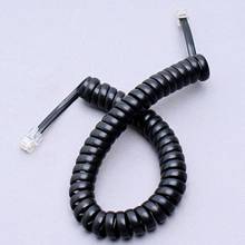 6.5ft Black Telephone Phone Extension Cord Curly Cable Male RJ11 To RJ11 2024 - buy cheap