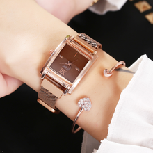 Роскошные женские часы с квадратным браслетом розового золота, женские повседневные кварцевые наручные часы, подарочные часы Zegarek Damski 2024 - купить недорого