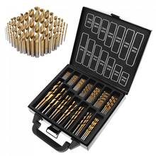 99pcs/lot Titanium Plating  Twist Drill Bits Coated Set 1.5MM-10MM Stainless Steel High Speed Steel Drilling Metal with Iron Box 2024 - buy cheap