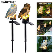 WAKYME Solar Powered Garden Light Owl Animal Lawn Lamp Waterproof Solar Lamp Yard Garden Decoration Spike Lights Dropshipping 2024 - buy cheap