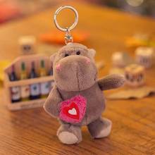 Brown HippoPendant Stuffed Plush Keyring, 5 Pcs Key holder / Keychain Gift Free Shipping 2024 - buy cheap