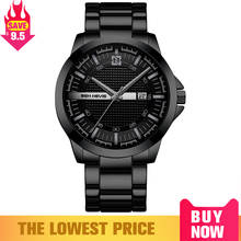 BEN NEVIS Black Mens Watch Waterproof Stainless Steel Bracelet Clasp Unique Dotted Line Design Dial Business Watches Male 2024 - buy cheap