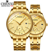CHENXI Gold Wrist Watch Men Watches Lady Top Brand Luxury Quartz Wristwatch For Lover's Fashion Dress Clock Relogio Masculino 2024 - buy cheap
