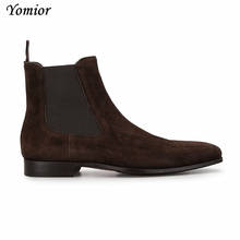 Yompus-botas masculinas artesanais de alta qualidade, calçado casual, vintage, estilo britânico, em couro legítimo, nova 2024 - compre barato