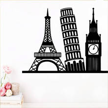 3D Famous Tower Wall Sticker Removable For Living Kids Room Decoration Wall Decor Murals Vinilo Decorativo Adesivo De Parede 2024 - buy cheap