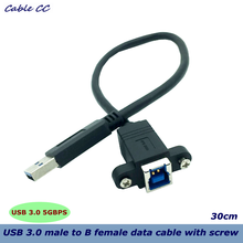 Cabo de instalação usb 3.0 a macho para fêmea, cabo de painel fêmea tipo b, transmissão de alta velocidade para caixa de disco rígido, impressora, scanner, etc 2024 - compre barato