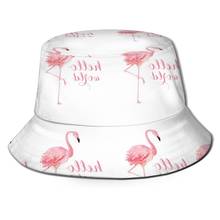 CINESSD Hello World Flamingo Unisex Casual Sun Hat Bucket Hat for Men Women Bob Hip Hop Caps Summer Fisherman Hat Panama 2024 - buy cheap
