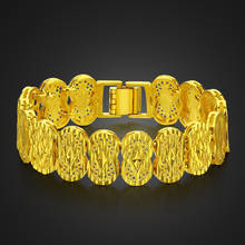 Luxo masculino ouro cor jóias 100% 925 prata esterlina moda feminina 16 mm 19cm ampla pulseira mão catenária jóias 2024 - compre barato