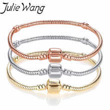 Julie Wang Snake Chain Charm Bracelet Copper Gold Silver Color High Quality Bangle Men Women Fashion Jewelry Gifts 17-21CM 2024 - buy cheap