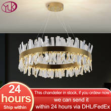 Luxo moderno lustre de cristal para sala estar design criativo ouro cristal lâmpada redonda decoração da casa pendurado luminária led 2024 - compre barato