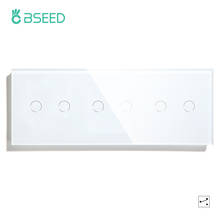 BSEED-interruptor de encendido para luz de escalera, pulsador táctil de lujo de cristal templado, resistente al agua, estándar europeo, 6 entradas y 2 vías 2024 - compra barato