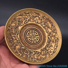 Antique bronze Jiufeng plate Jiufeng longevity pure copper plate tea saucer plate precision cast carved copper plate tray 2024 - buy cheap