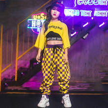 HipHop Clothes For Girls Fashion Jazz Dancing Tops Cropped Vest Loose Plaid Pants Ballroom Dress Street Dance Costumes VDB2227 2024 - buy cheap