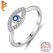 BELAWANG-Anillo de 100% Plata de Ley 925 con ojos azules de la suerte para mujer, sortija, joyería 2024 - compra barato