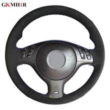 DIY Hand-stitched Black Suede Car Steering Wheel Cover for BMW E46 E39 330i 540i 525i 530i 330Ci M3 2001 2002 2003 2024 - buy cheap