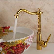 Vidric Kitchen Faucets Single Holder Single Hole Kitchen Sink Faucet Swivel Spout Gold Sink Crane Brass Hot&Cold Mixer Water Tap 2024 - buy cheap