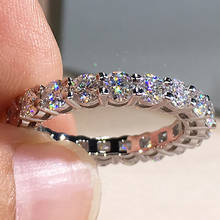 Anel feminino de moissanite 14k au585, anel redondo de diamantes de moissanite 0.2, festa de noivado elegante, presente na moda 2024 - compre barato