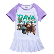 Платье Raya и The Last Dragon для девочек, детская футболка из вискозы, юбка, модная летняя детская одежда с коротким рукавом, одежда на день рождения 2024 - купить недорого