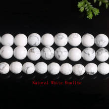 Piedras turquesas blancas naturales de alta calidad, redondas, 4/6/8/10/12/14mm, collar, pulsera, joyería, gemas artesanales, cuentas sueltas de 15 pulgadas, wk25 2024 - compra barato