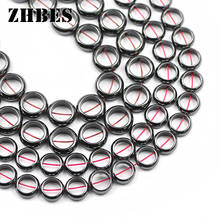 ZHBES 10/12MM Natural Stone Round Circle Black Hematite Doughnut shape Spacer Beads For DIY Jewelry Making Bracelet Findings 2024 - buy cheap