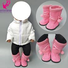 Zapatos para muñeca Reborn de 43cm, botas para bebé, zapatos rosas de invierno, Tops altos para muñeca de 18" 2024 - compra barato