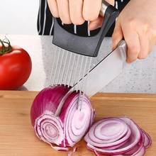 Cortador de cebolla de acero para frutas y verduras, cortador de verduras, cortador de tomate, cortador seguro, herramienta de cocina 2024 - compra barato