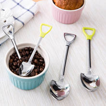 New Stainless Steel Shovel Shape Tea Coffee Sugar Spoon Ice Cream Dessert Spoon 2024 - buy cheap