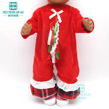 Одежда для куклы подходит 43 см лысый ребенок игрушка новорожденный кукла Рождество комбинезон, мультфильм комбинезон 2024 - купить недорого