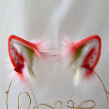 New Animal Ears Simulation Strawberry Tail Wolf Ear Cat Ear Fox Ear Hair Band Custom Cosplay Accessories 2024 - buy cheap