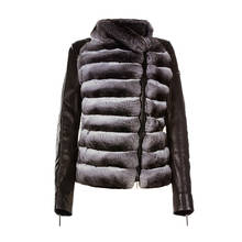Arlenesain custom 2019 новый дизайн мех шиншиллы Лоскутная Натуральная кожа овчины женская куртка 2024 - купить недорого