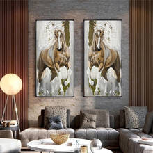 Pintura en lienzo de caballos corriendo, imágenes de arte de pared, pintura al óleo de caballo, impresiones en lienzo para sala de estar y dormitorio 2024 - compra barato