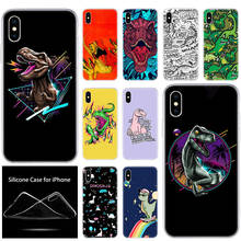 Funda de teléfono de silicona blanda de lujo, funda colorida de dinosaurio Animal para Apple iPhone 11 Pro XS Max X XR 6 6S 7 8 Plus 5 5S SE 2024 - compra barato